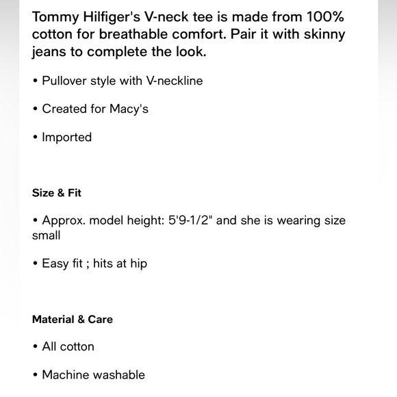 Tommy Hilfiger black v-neck shirt - Picture 7 of 7